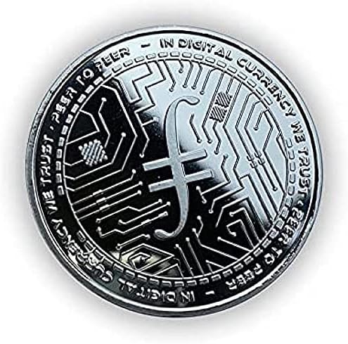 מטבע וירטואלי cryptocurrency | מטבע אמנות מצופה מכסף מטבע ביטקוין מטבע מזל מטבע מטבע עם קופסת פלסטיק